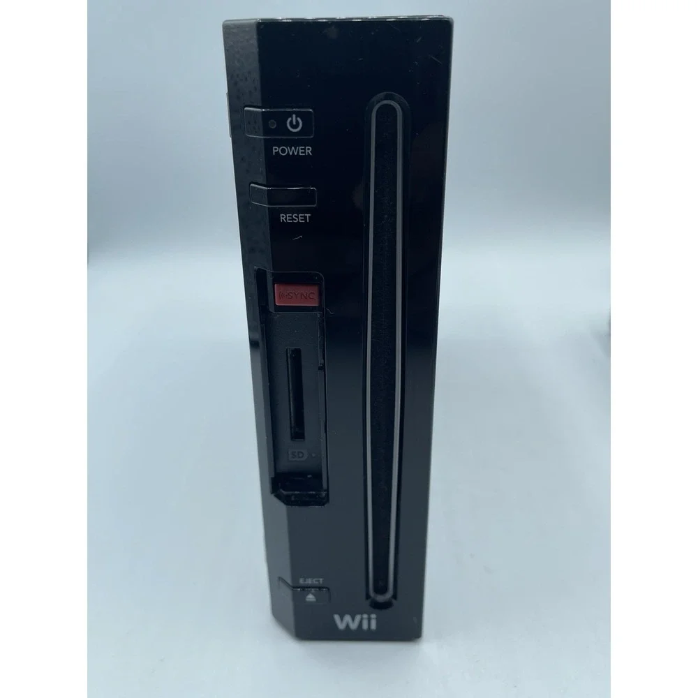Nintendo Wii Console Black RVL-001 USA System with Cords and Sensor Bar